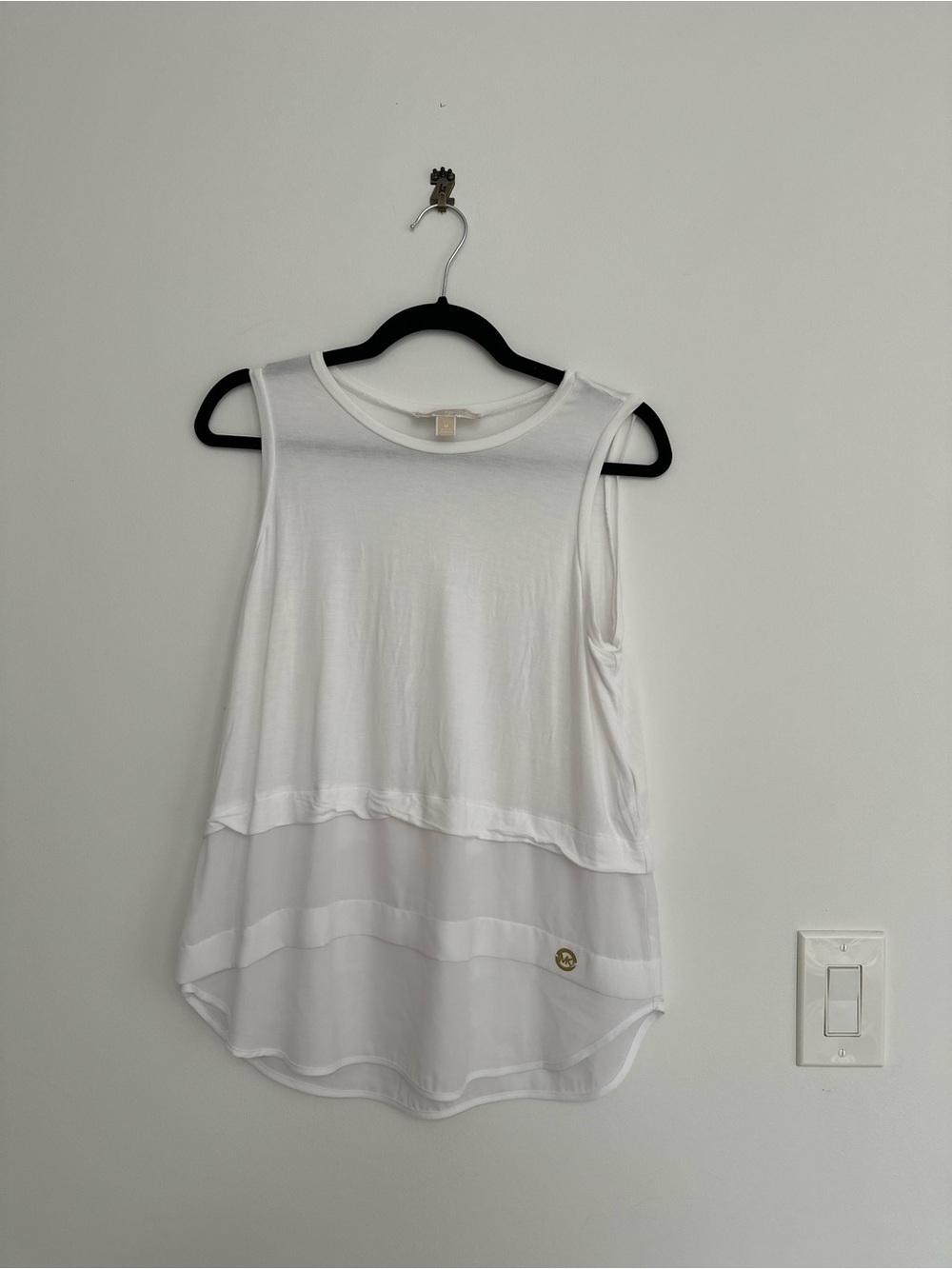Michael Kors White Layered Sleeveless Tank Top